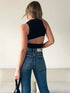 'Ulani' Cutout Round Neck Tank Top - Celes Fashion